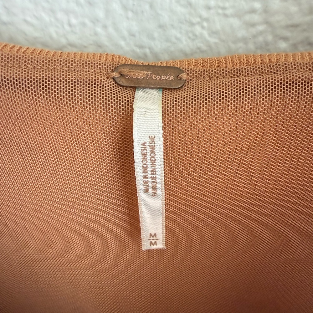 Free People Tie-Shoulder Ribbed Tank Top - Rust - Picture 4 of 4